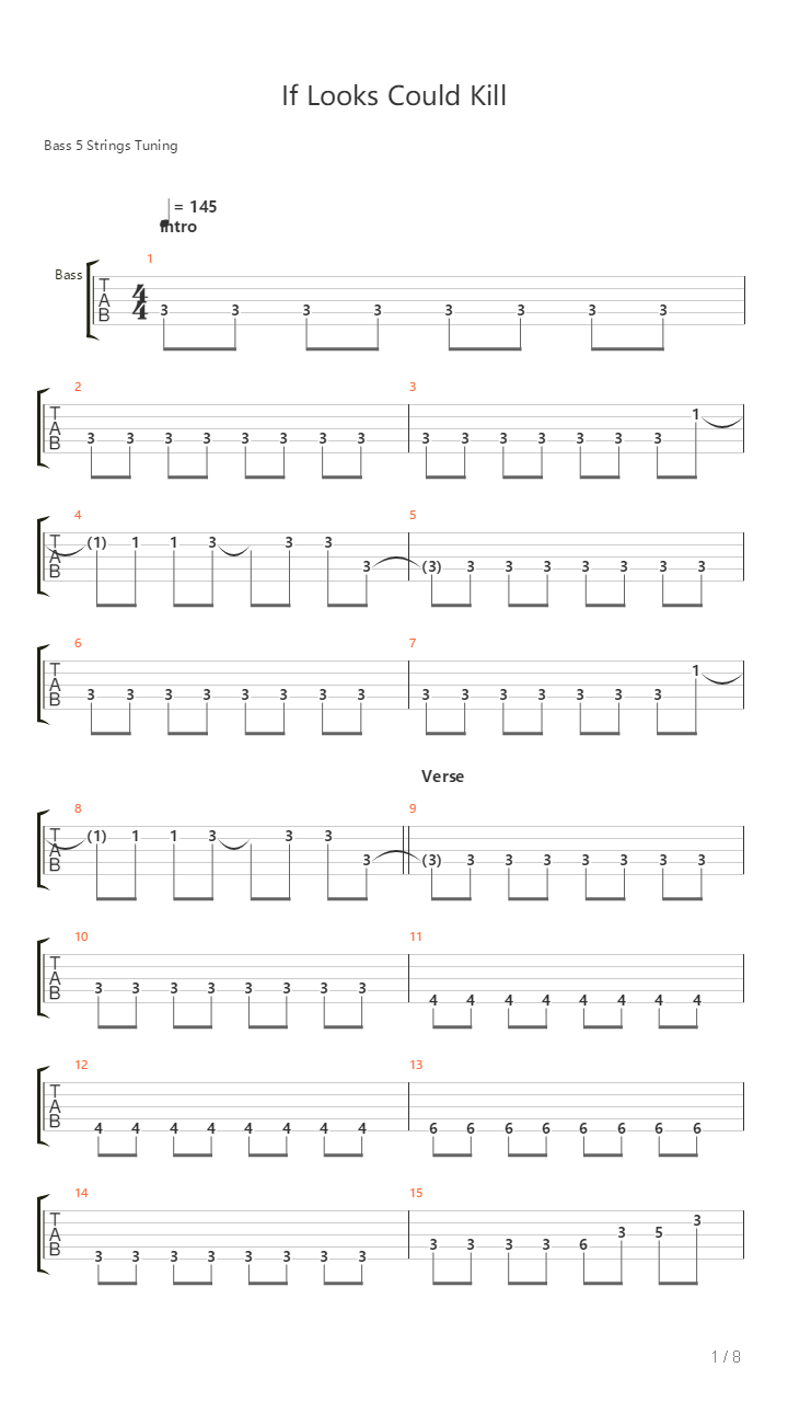 If Looks Could Kill吉他谱