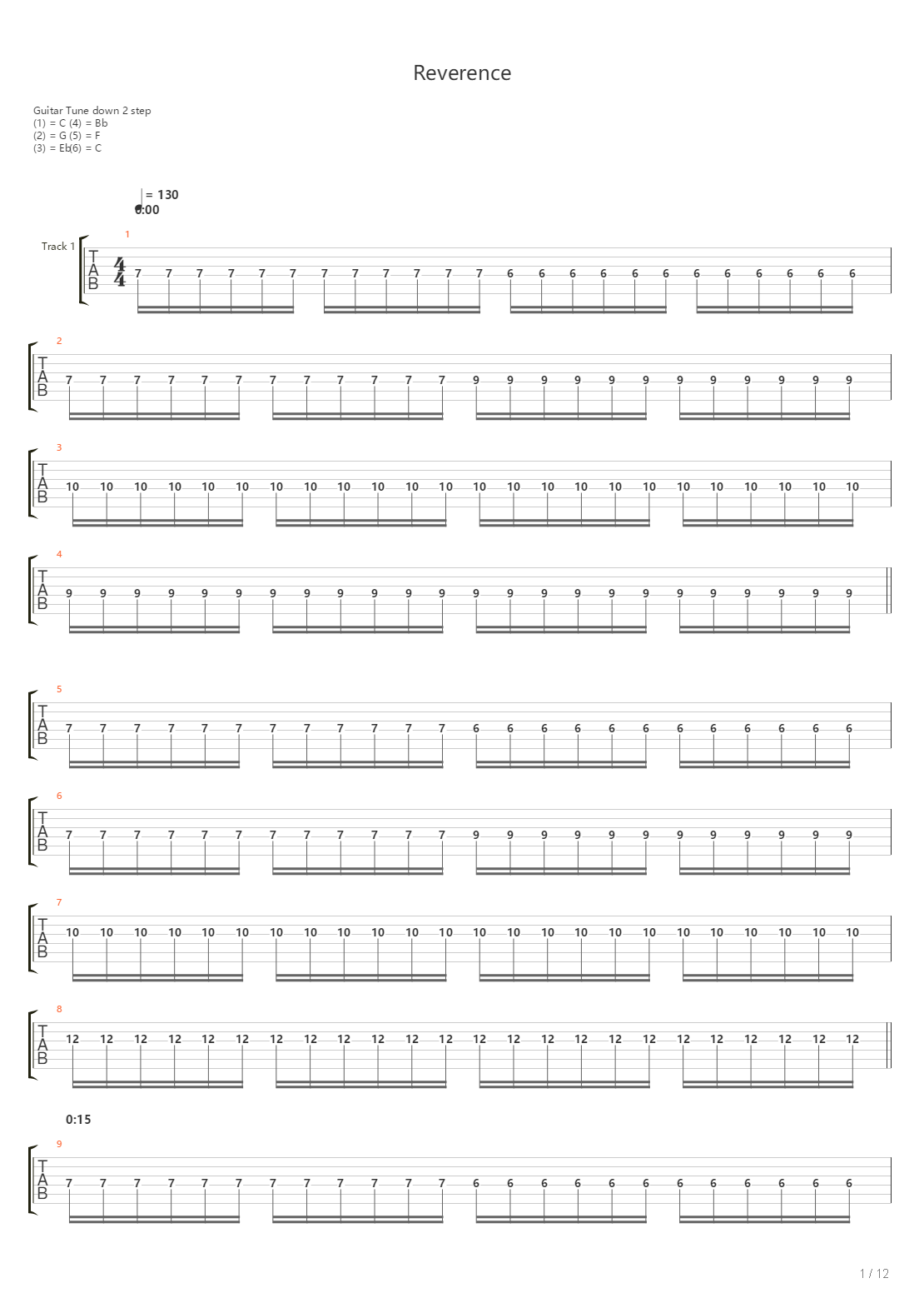 Reverence吉他谱