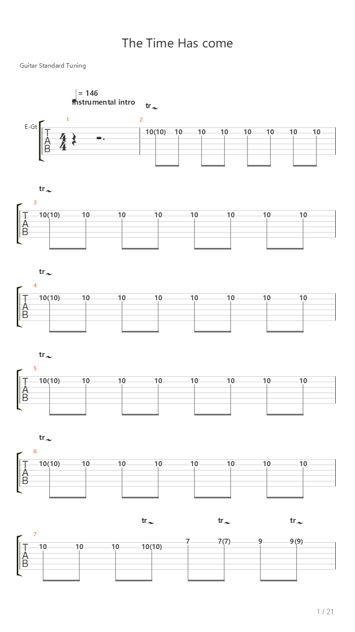 The Time Has Come吉他谱
