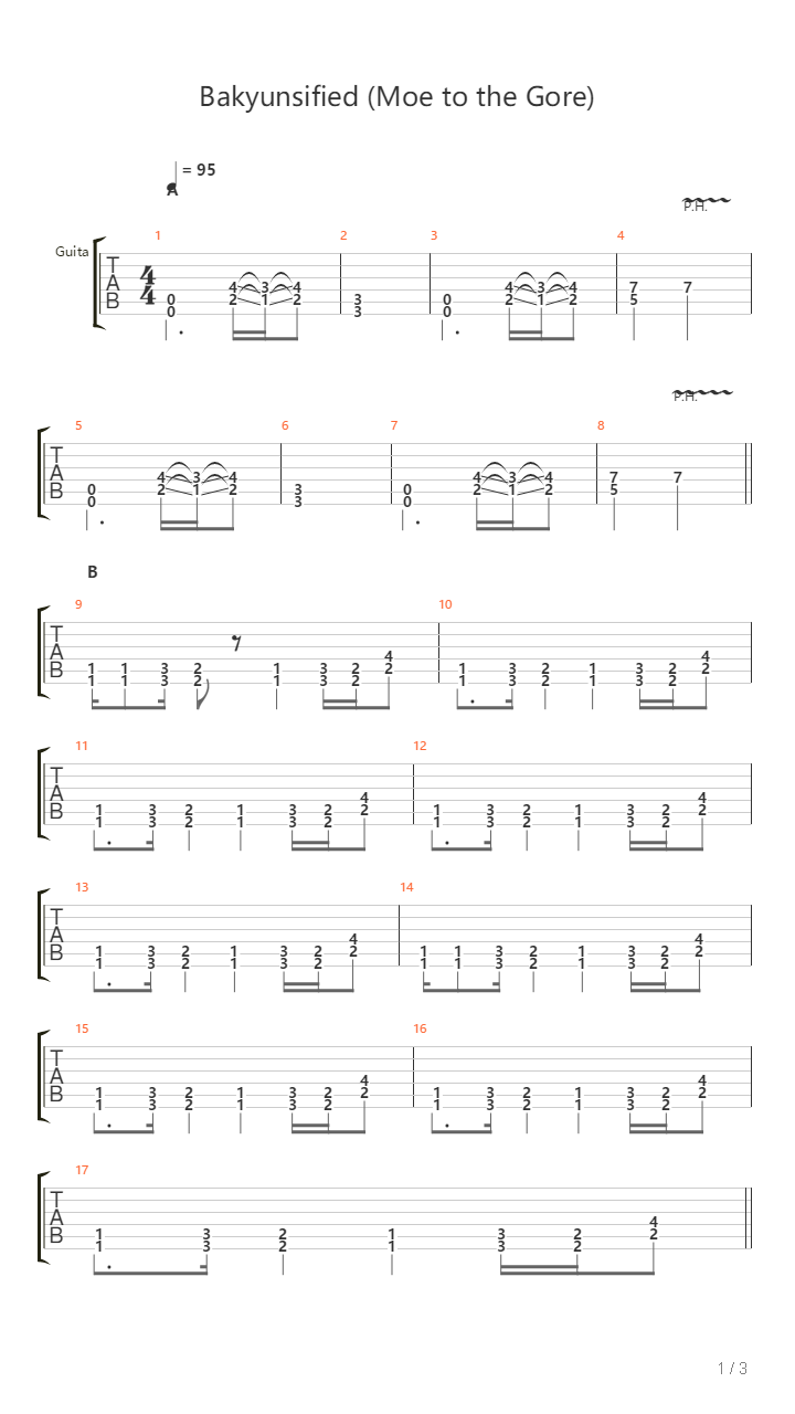 Bakyunsified Moe To The Gore吉他谱