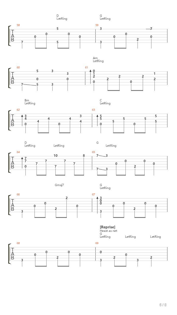 Heast As Net吉他谱