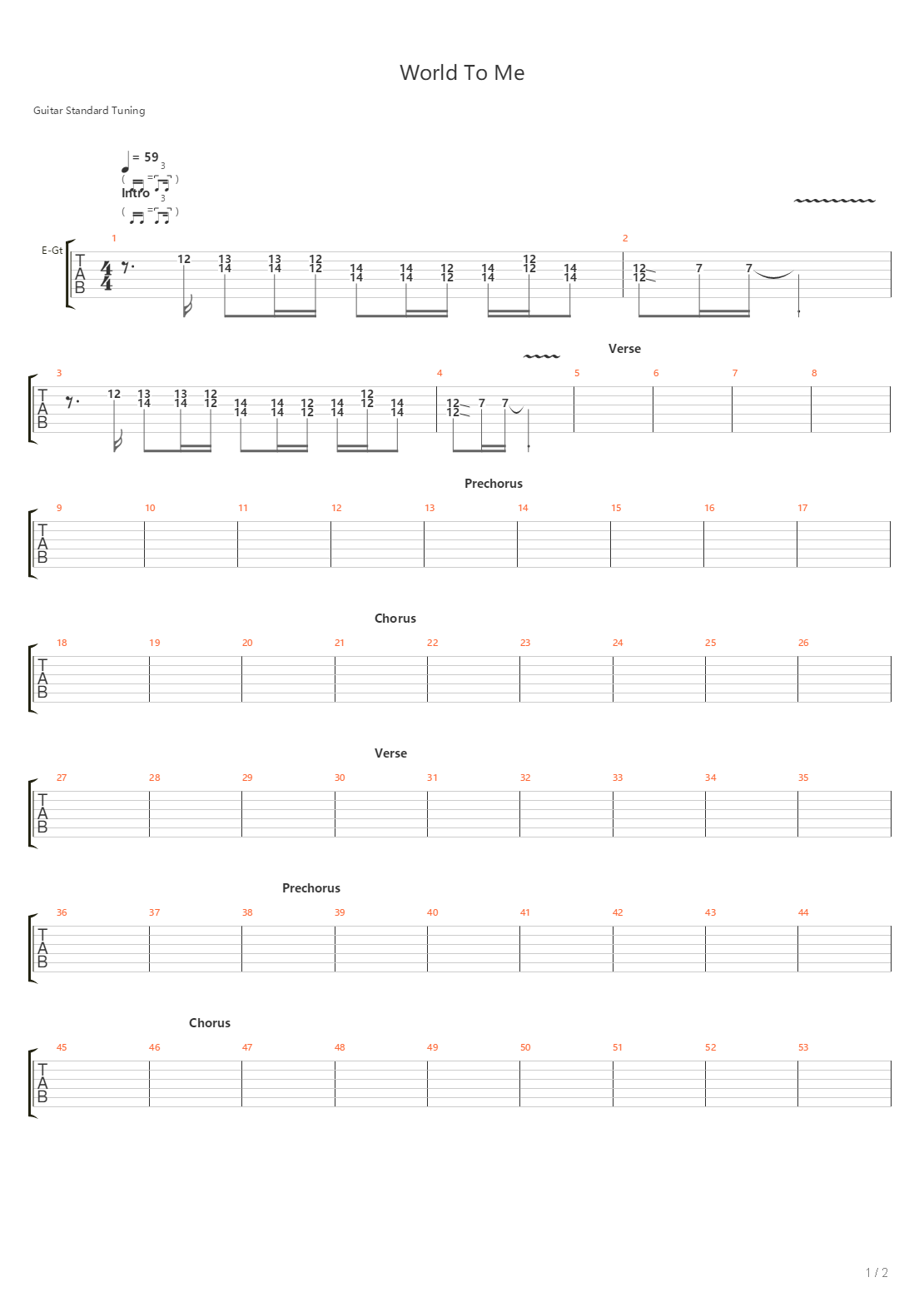 World To Me吉他谱