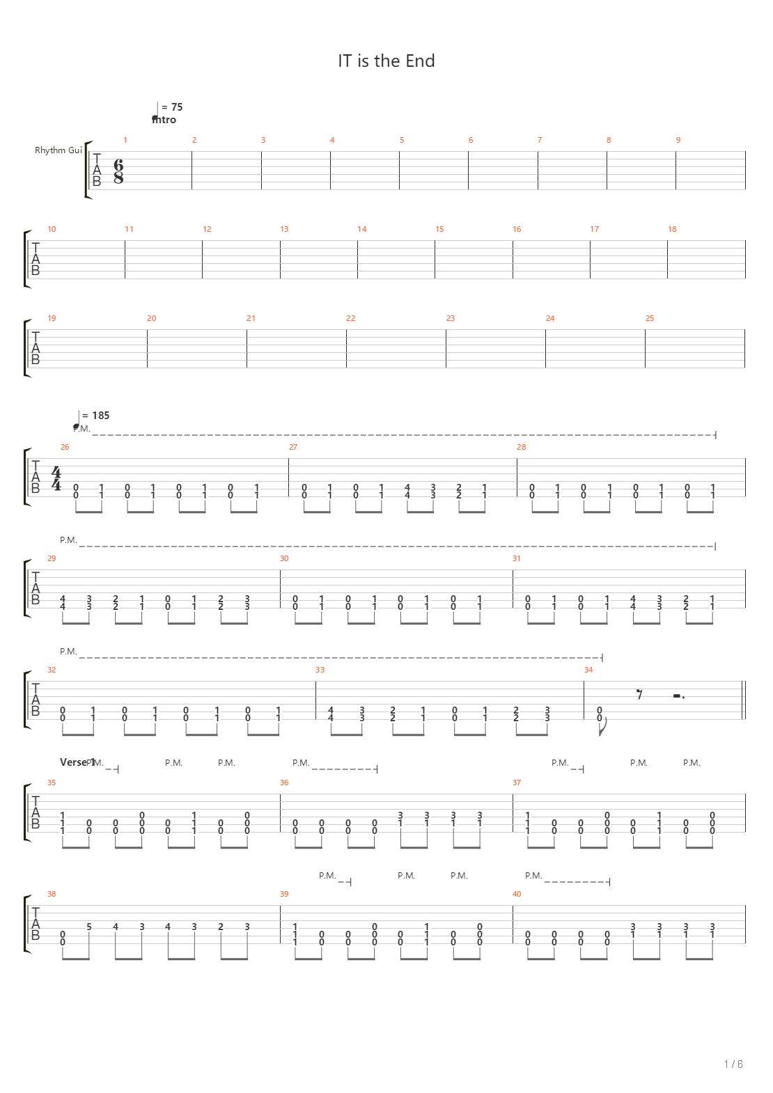 It Is The End吉他谱
