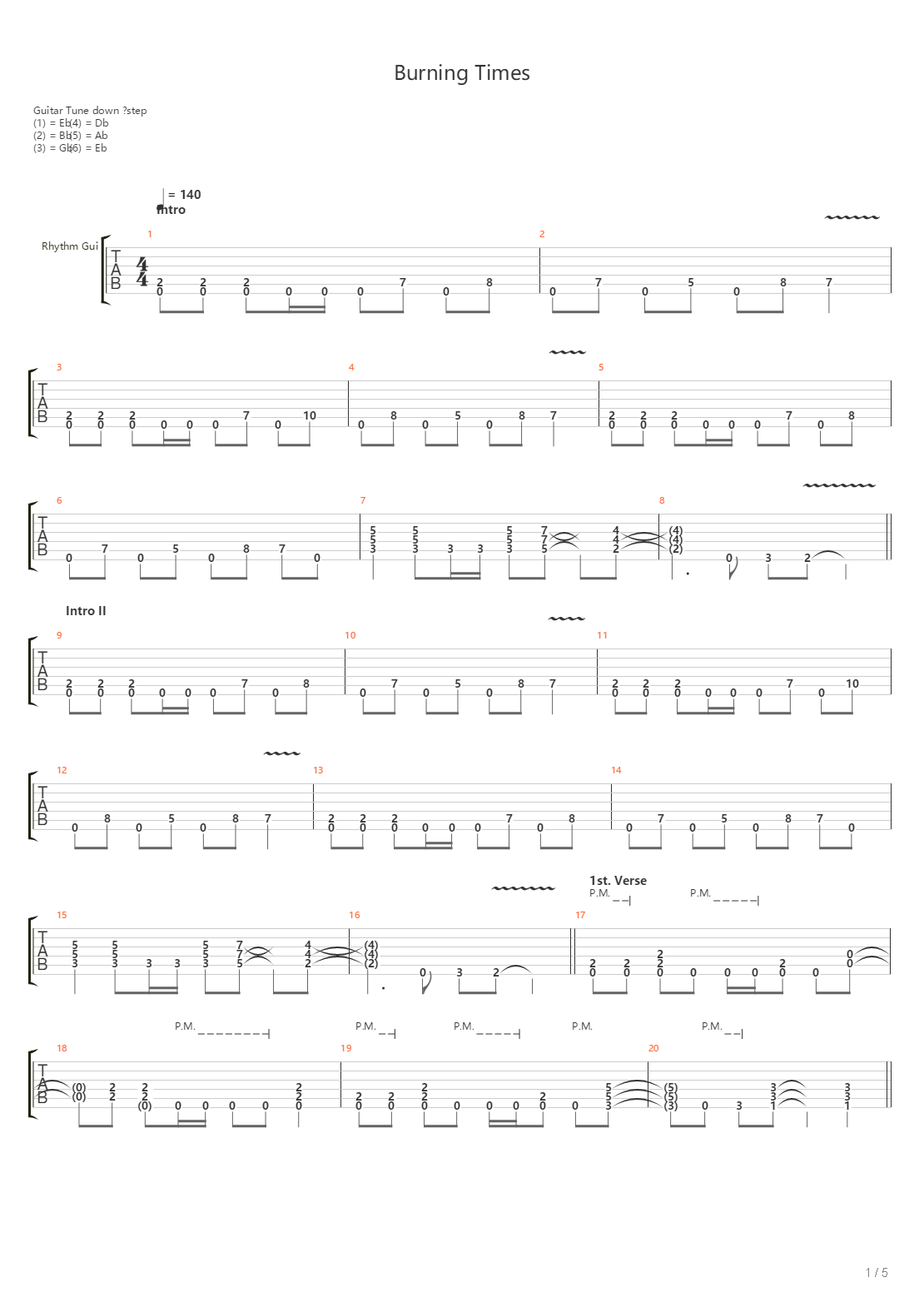 Burning Times吉他谱