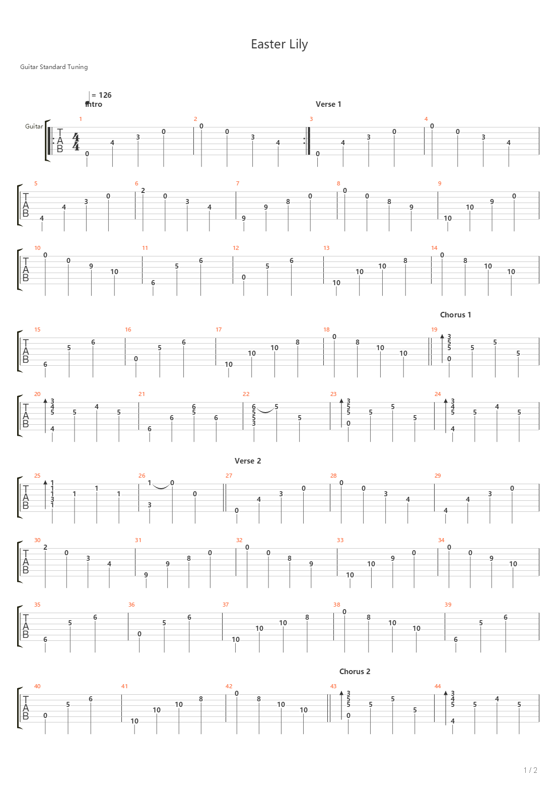 Easter Lily吉他谱