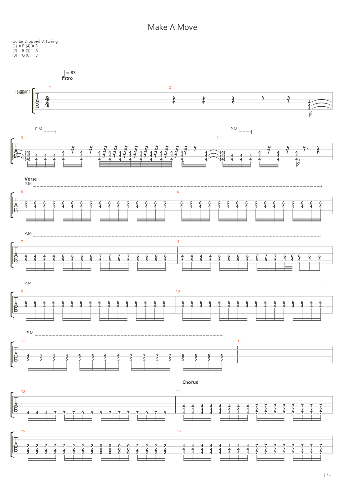 Make A Move吉他谱