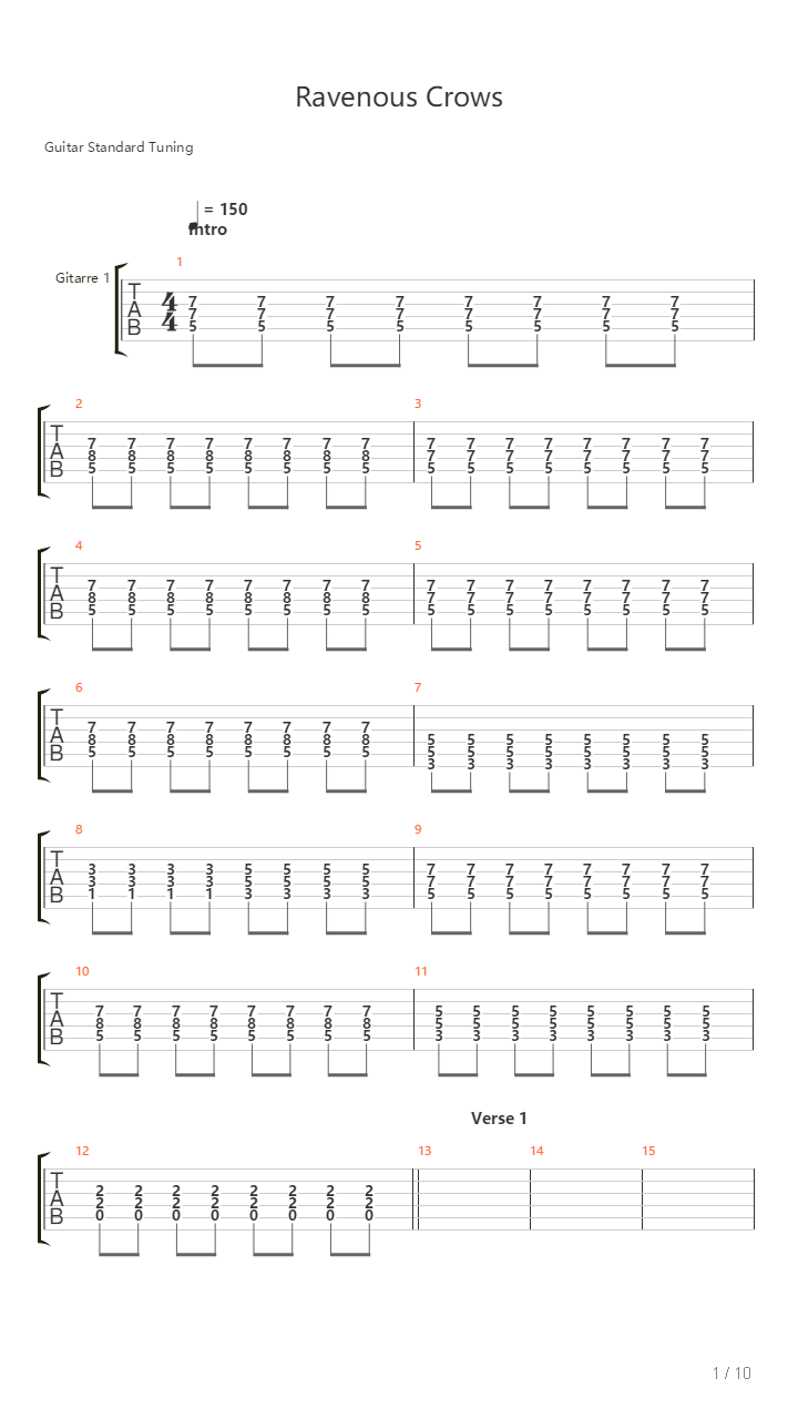 Ravenous Crows吉他谱