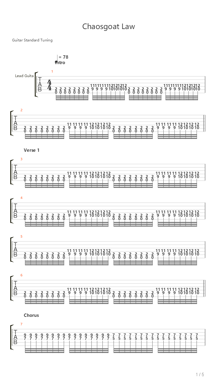 Chaosgoat Law吉他谱