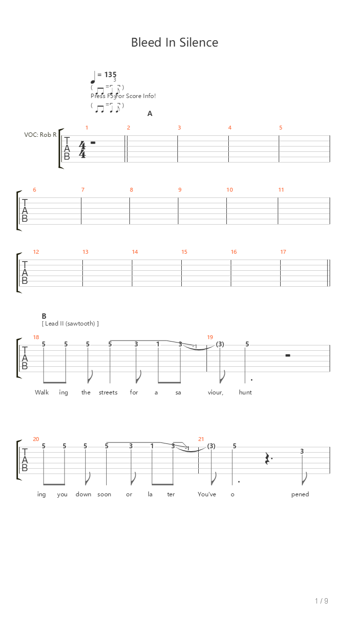 Bleed In Silence吉他谱