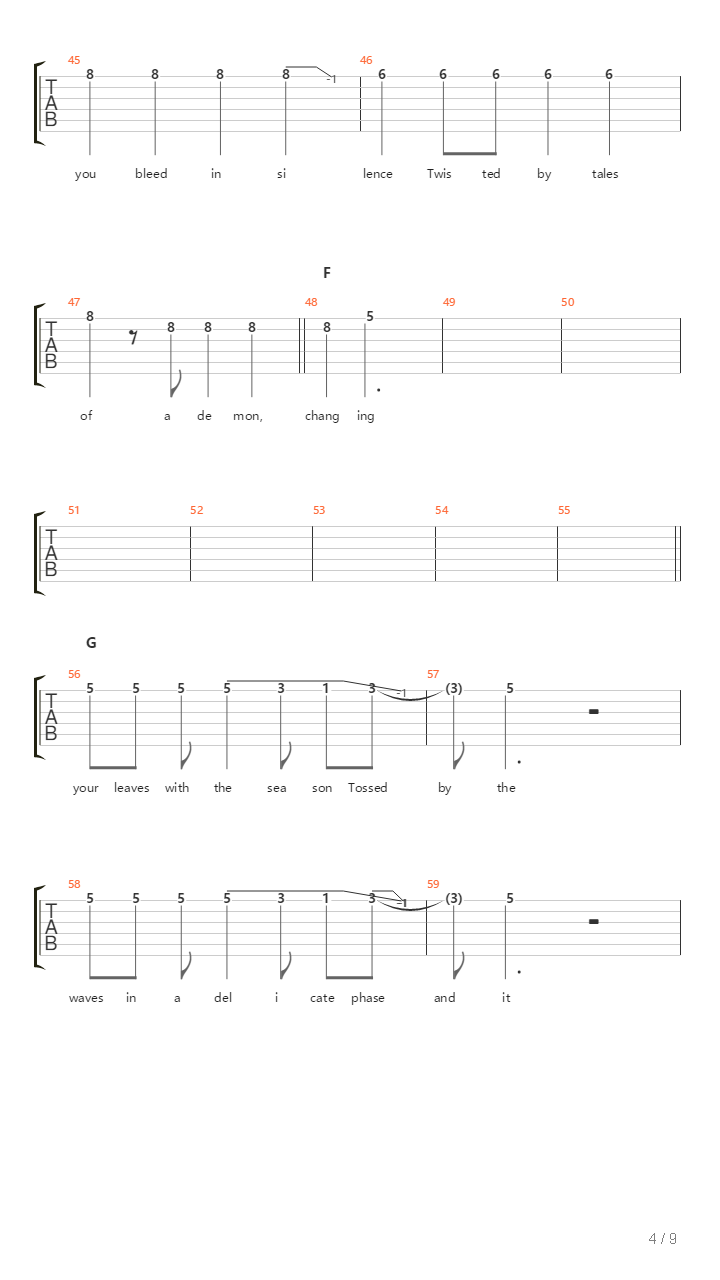 Bleed In Silence吉他谱