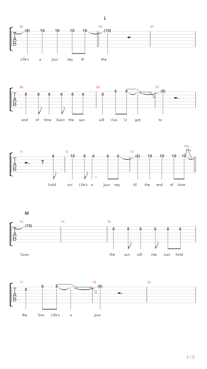 Hold The Line吉他谱