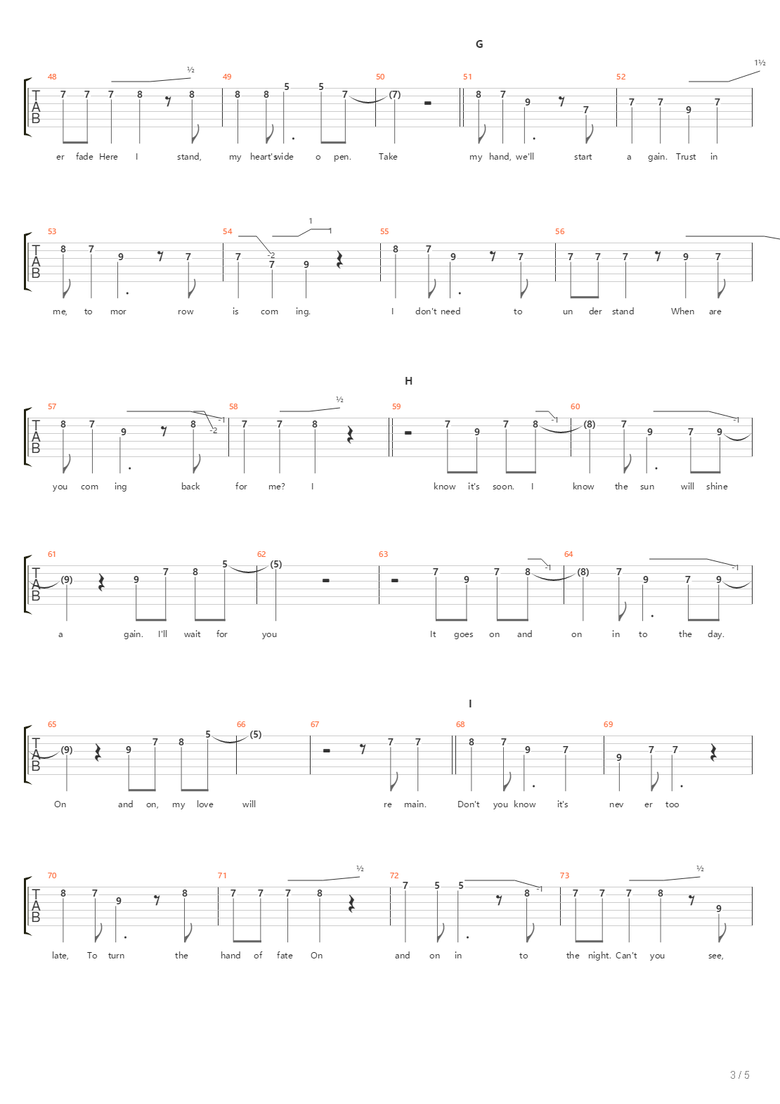 On And On吉他谱