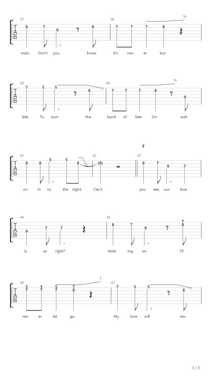 On And On吉他谱