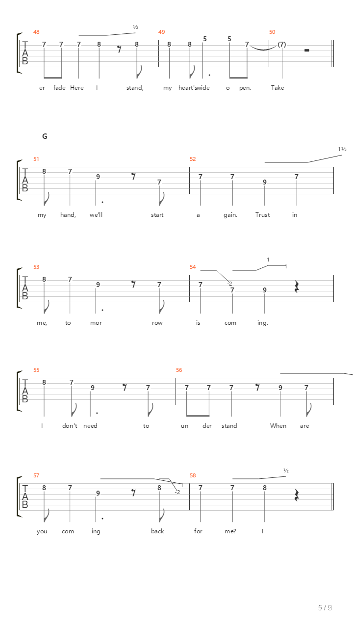 On And On吉他谱