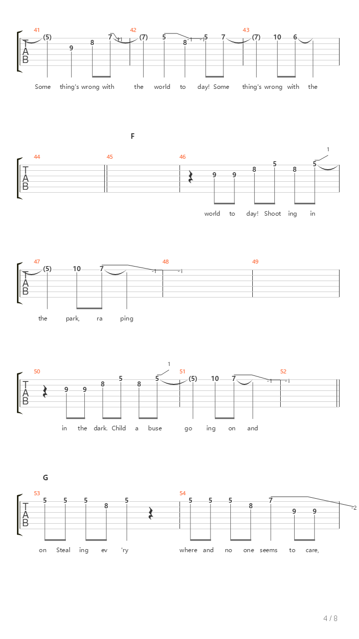 Somethings Wrong With The World Today吉他谱