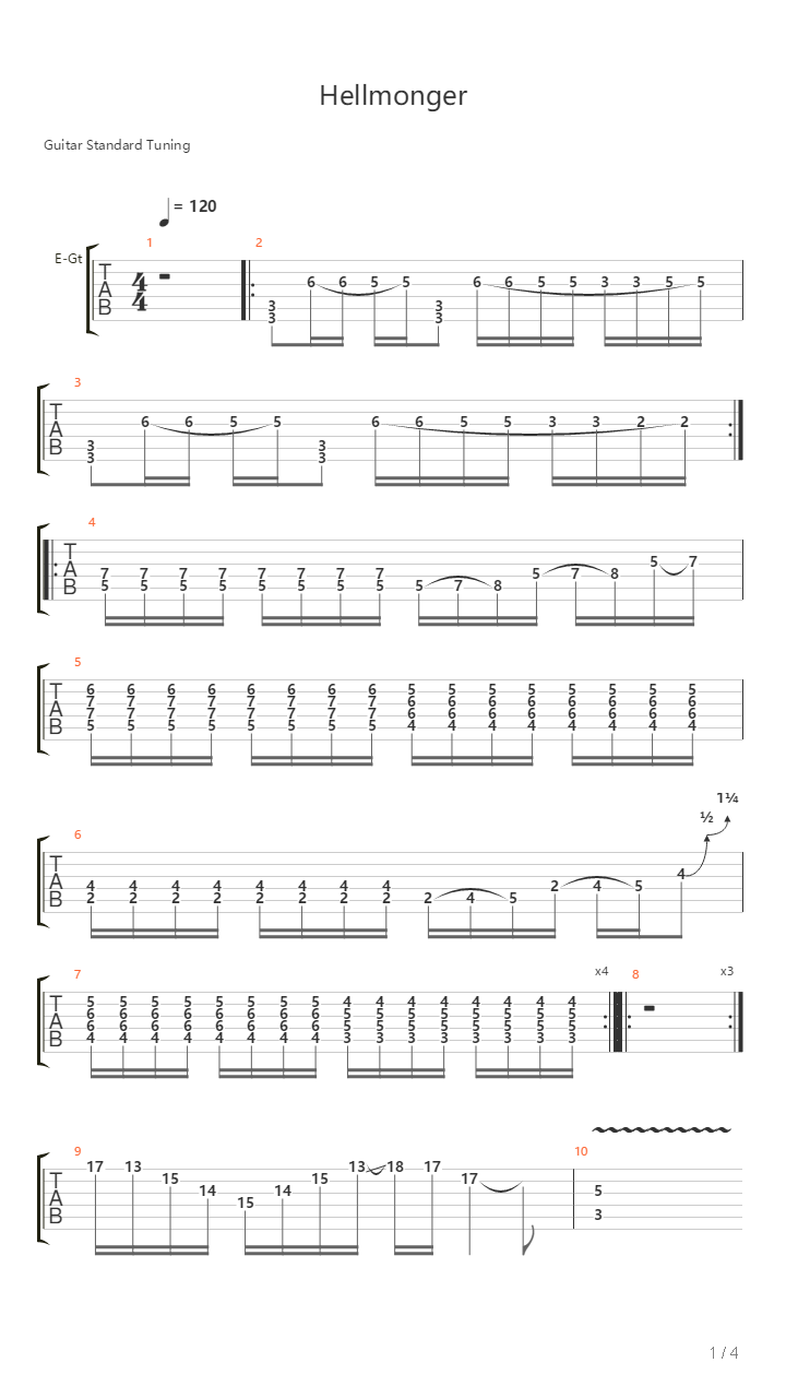 Hellmonger吉他谱