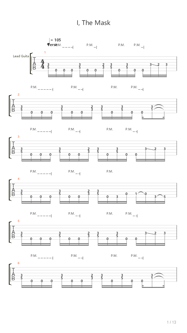 I The Mask吉他谱