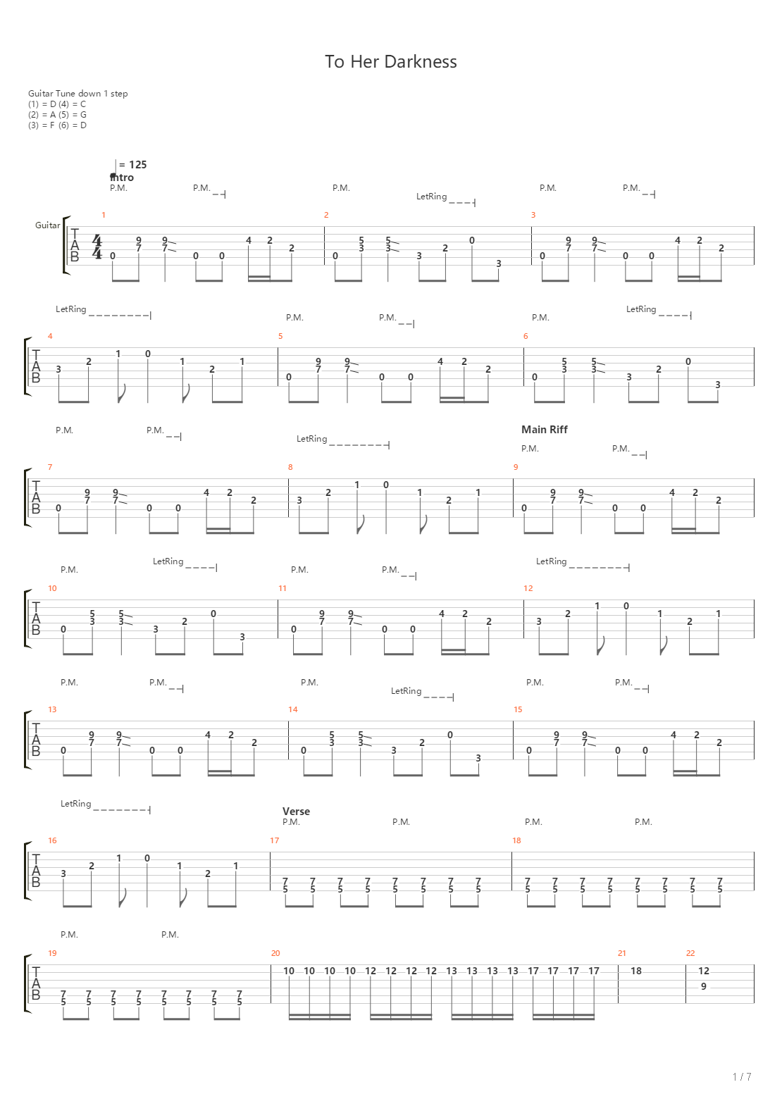To Her Darkness吉他谱