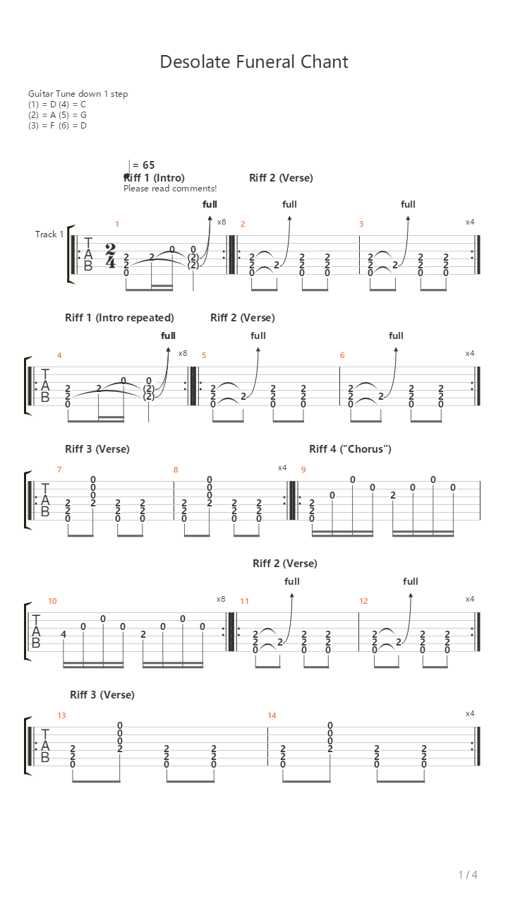 Desolate Funeral Chant吉他谱