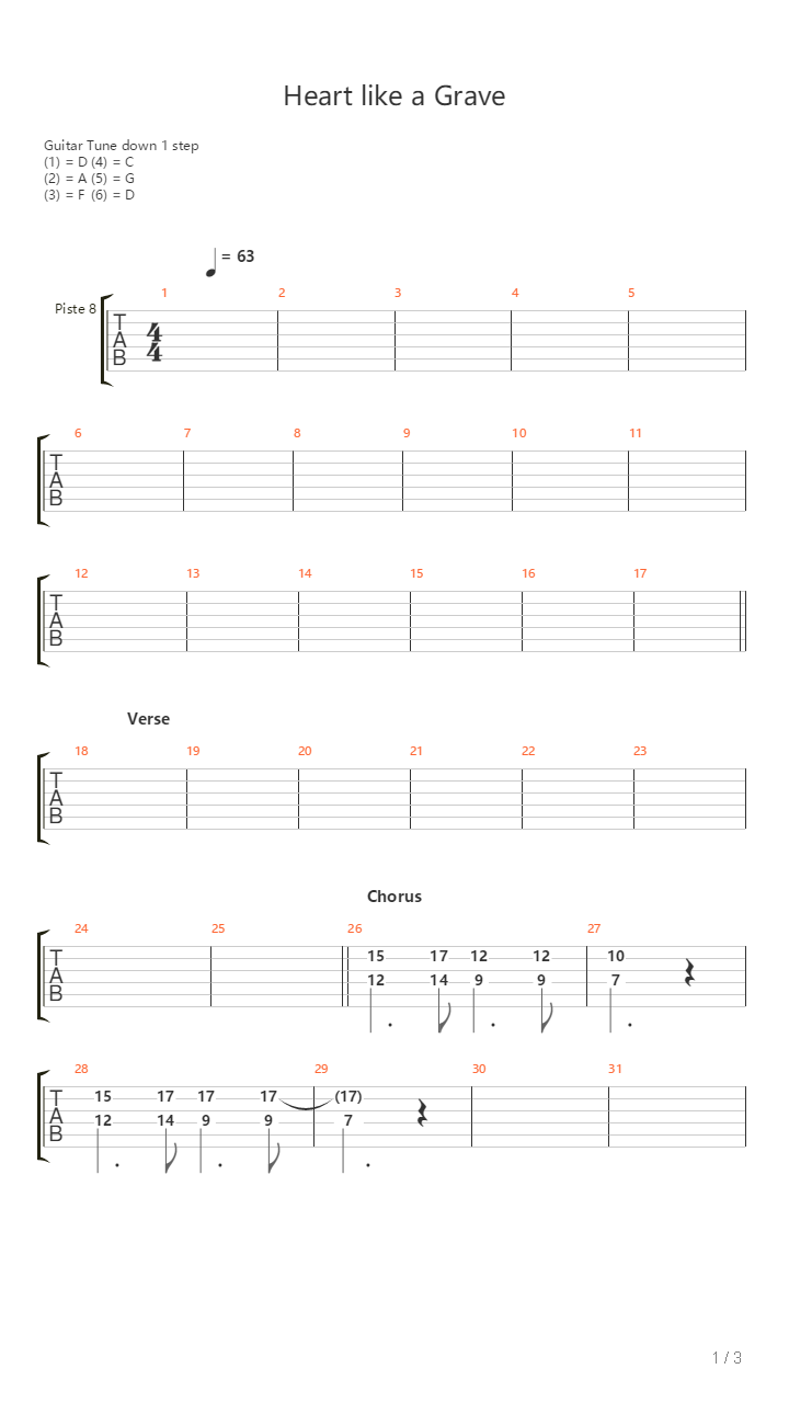 Heart Like A Grave吉他谱