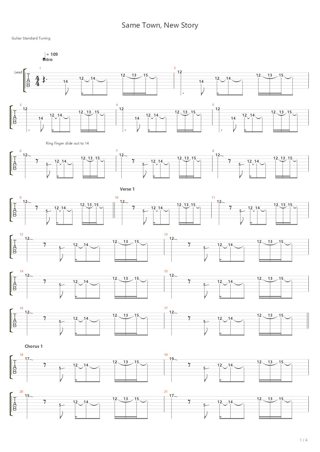 Same Town New Story吉他谱