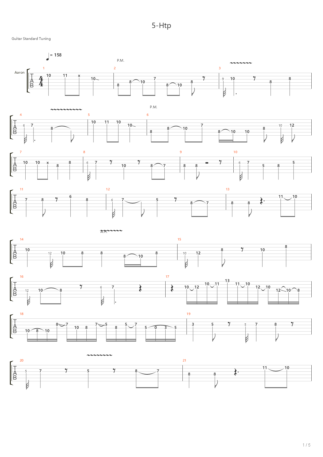 5-Htp吉他谱