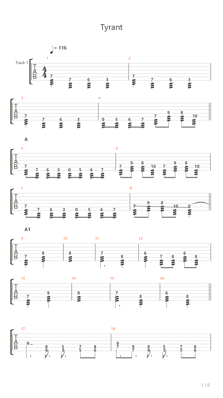 Tyrant吉他谱