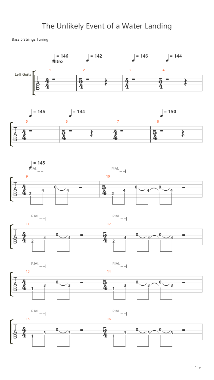 The Unlikely Event Of A Water Landing吉他谱