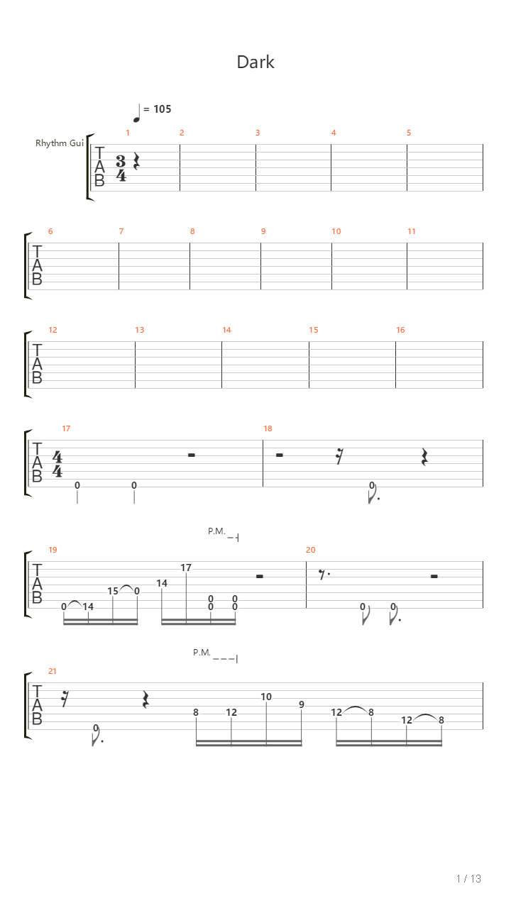 Dark吉他谱