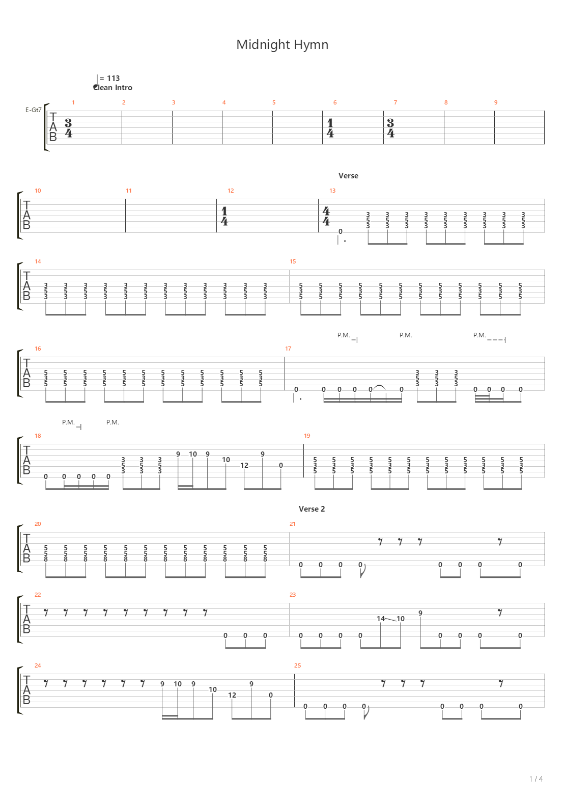 Midnight Hymn吉他谱
