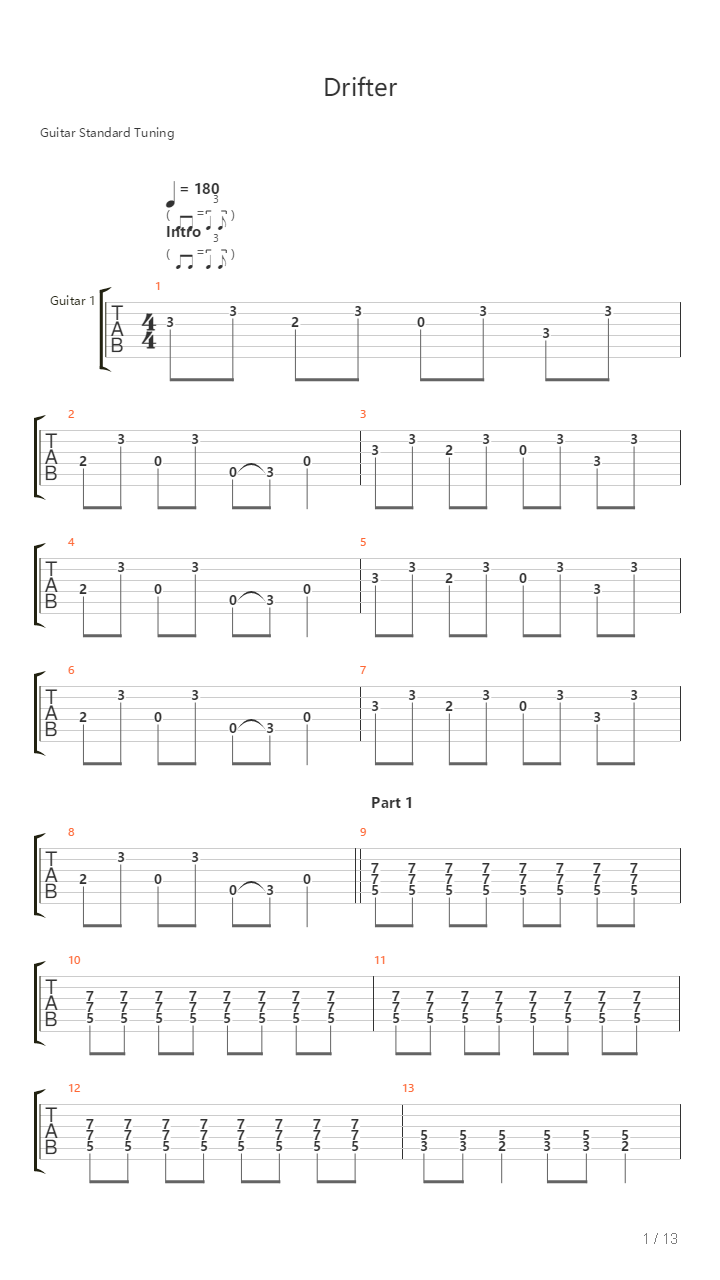 Drifter吉他谱