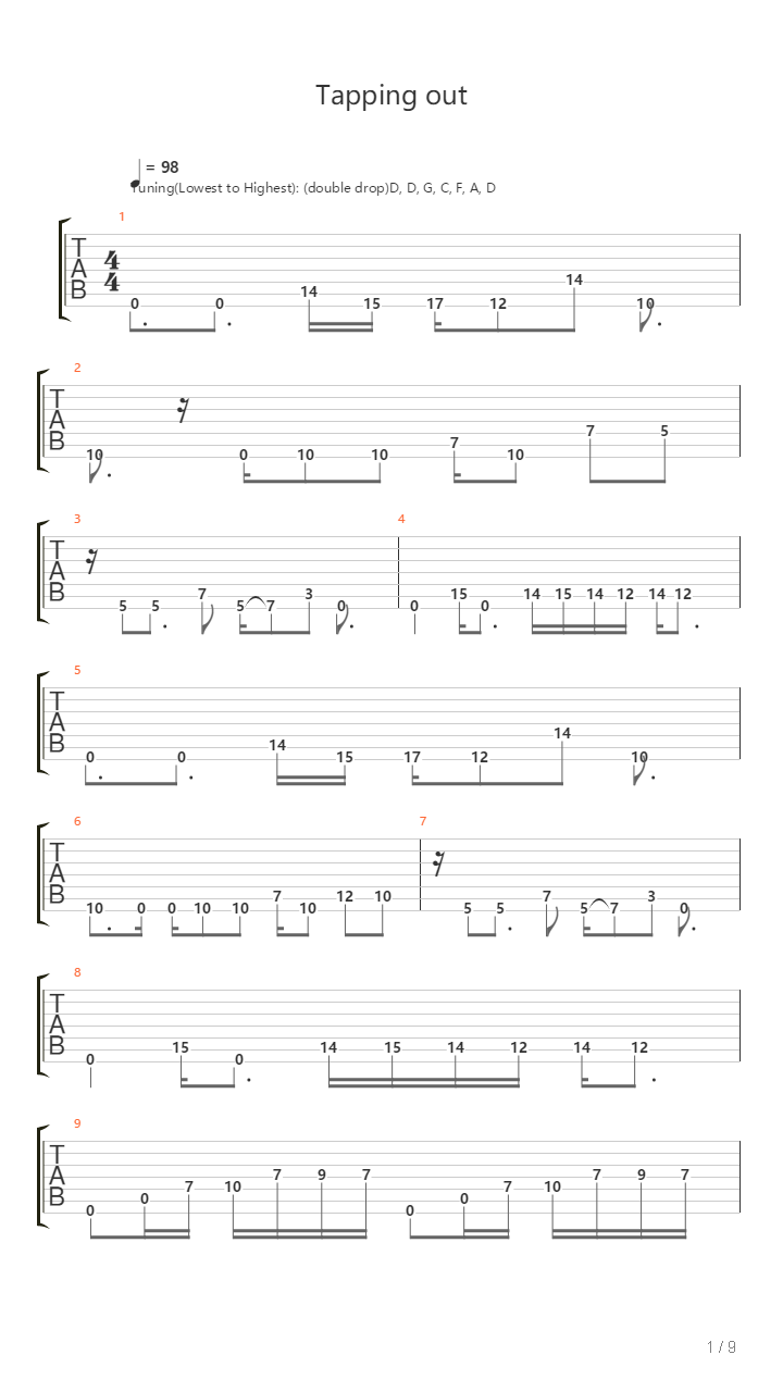 Tapping Out吉他谱