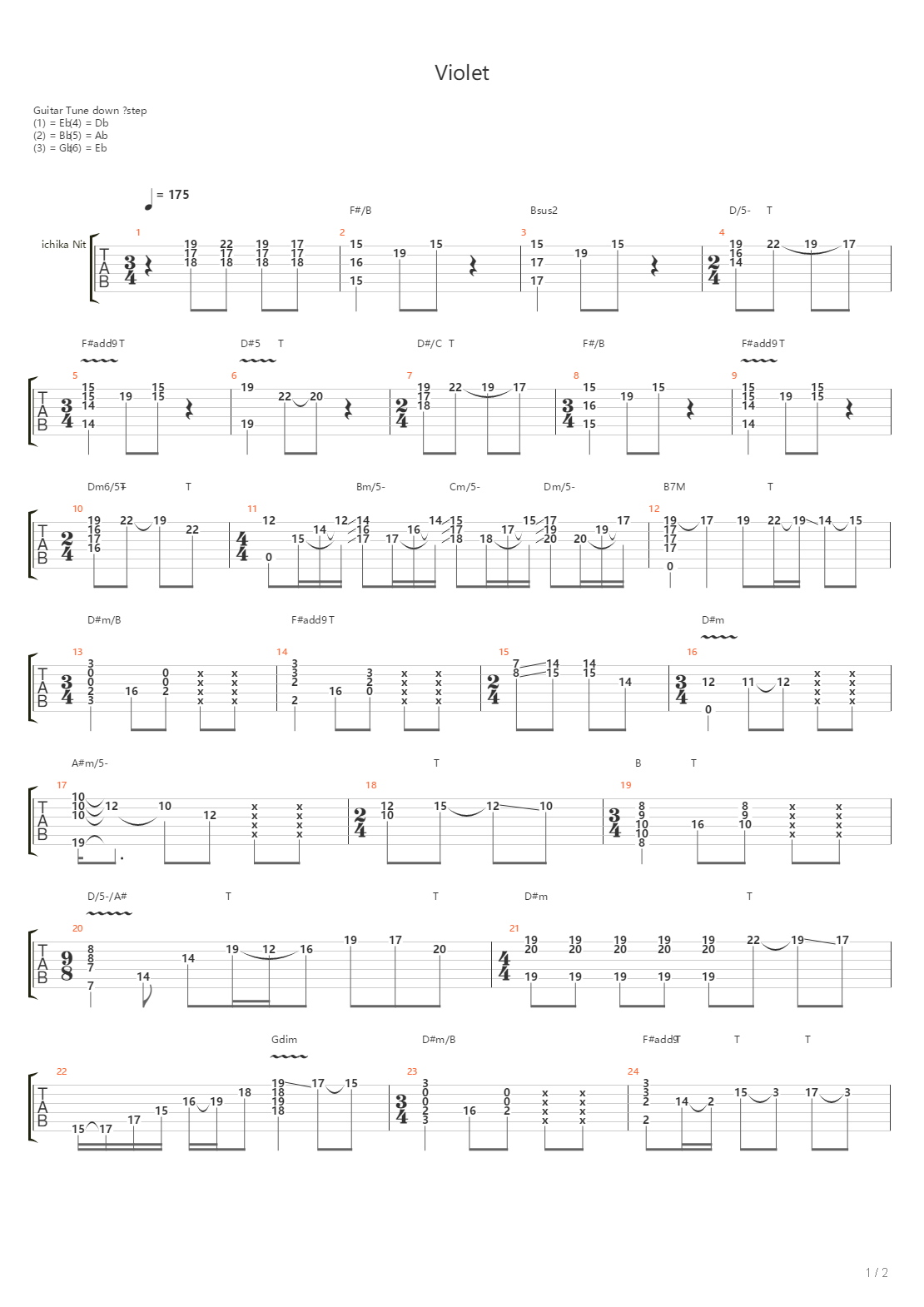 Violet吉他谱