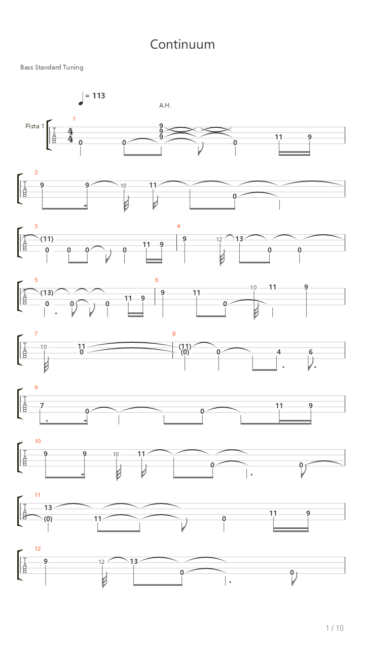 Continuum吉他谱