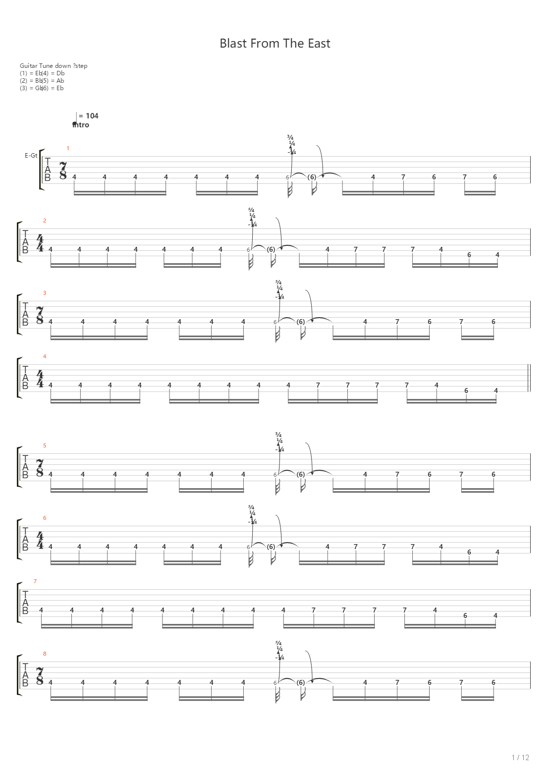 Blast From The East吉他谱