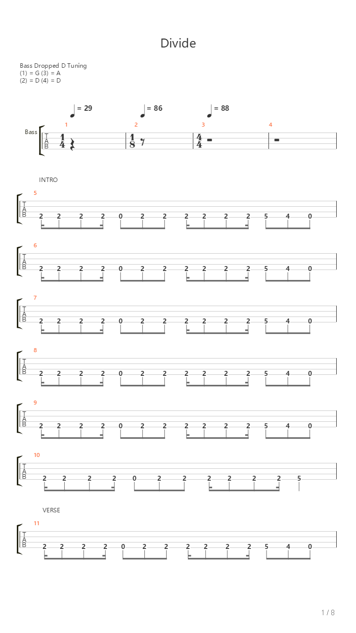 Divide吉他谱
