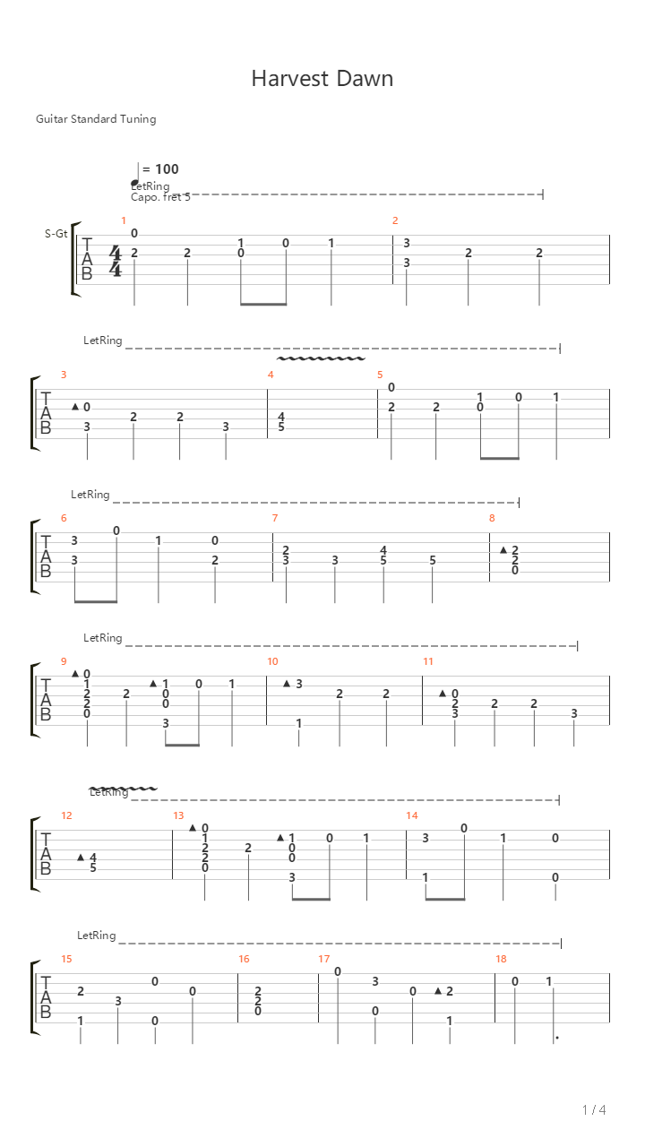 Harvest Dawn吉他谱