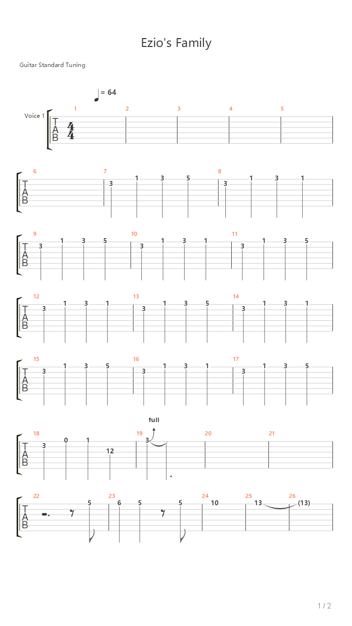 Ezios Family吉他谱