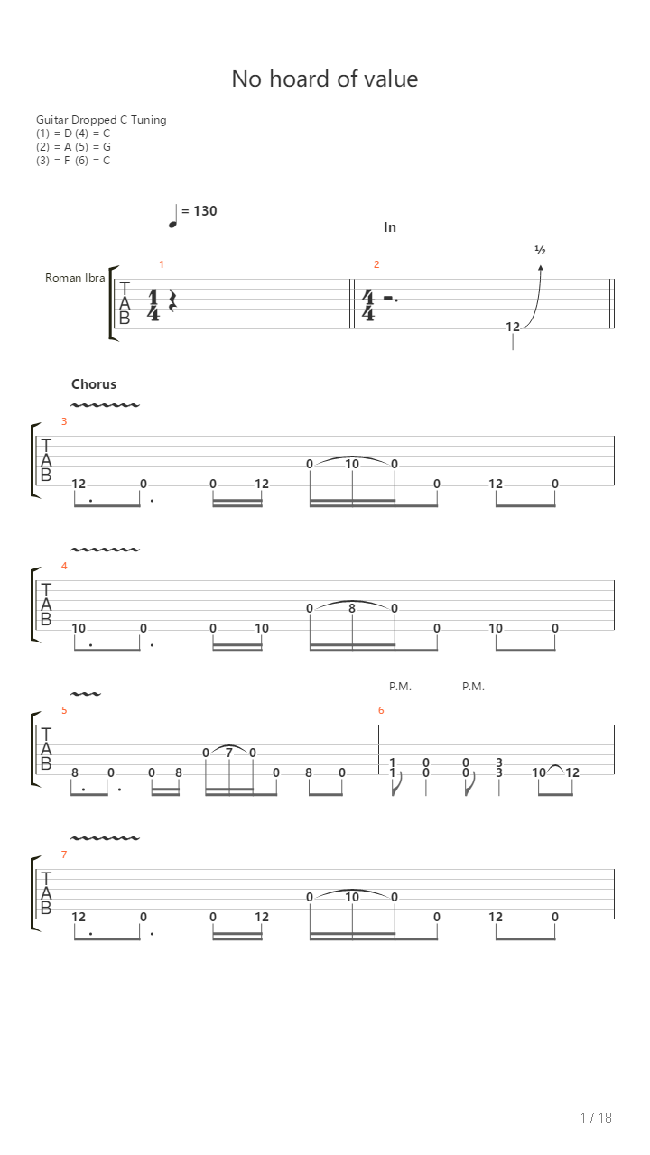 No Hoard Of Value吉他谱