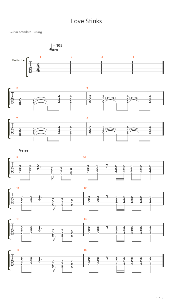 Love Stinks吉他谱
