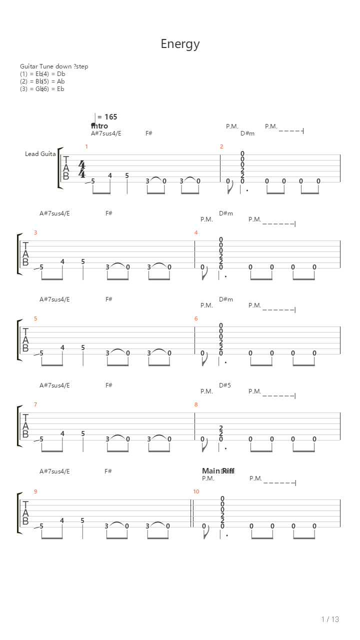 Energy吉他谱