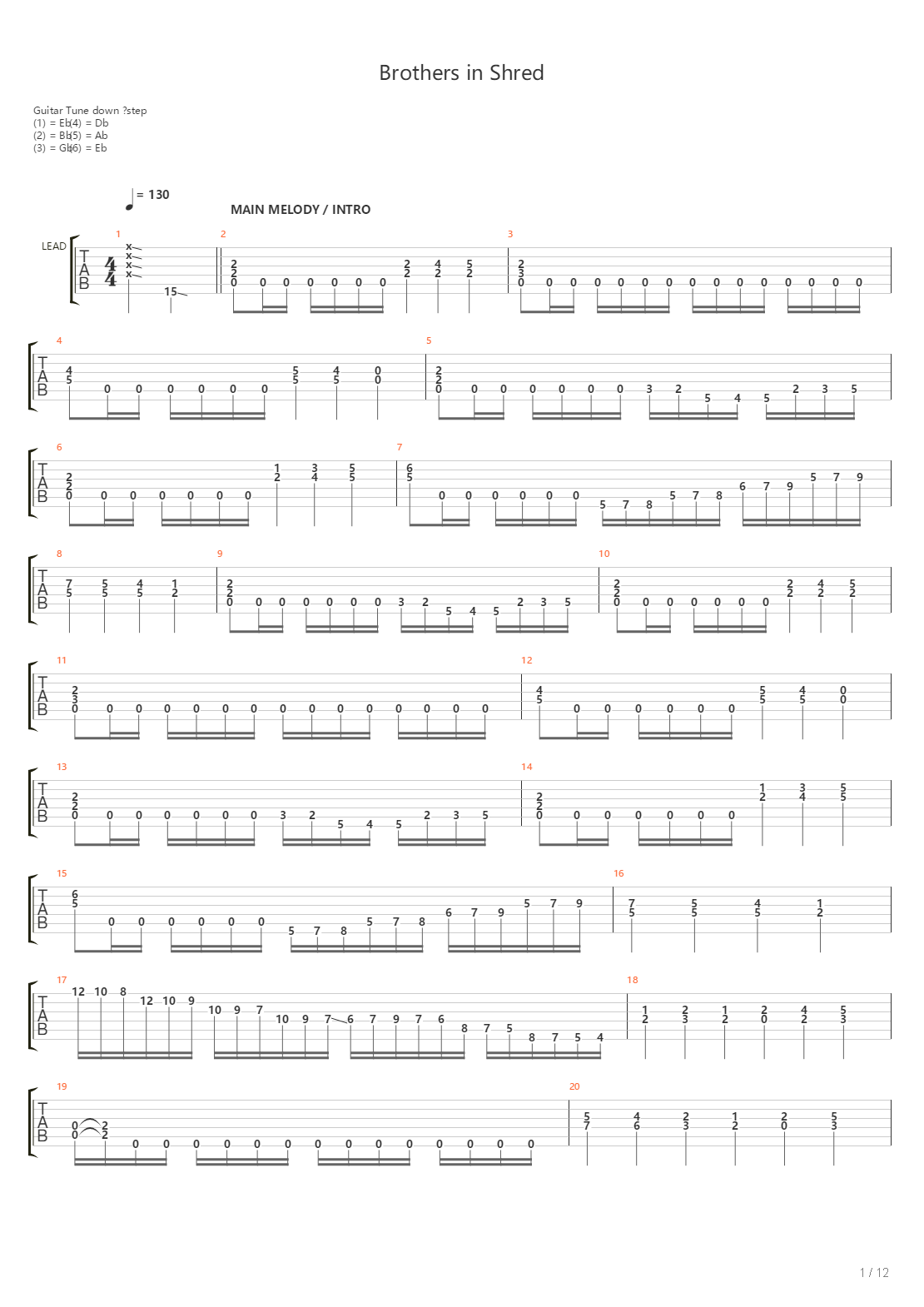 Brothers In Shred吉他谱