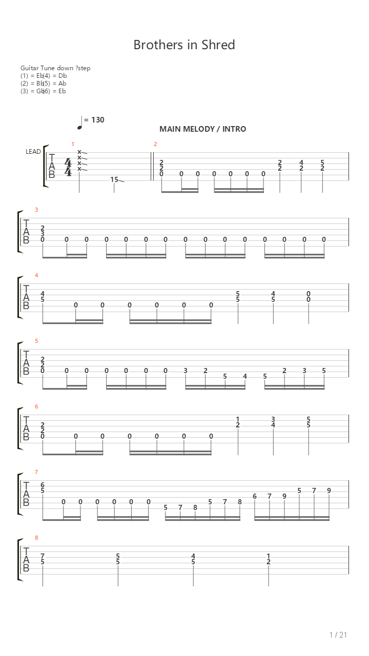 Brothers In Shred吉他谱
