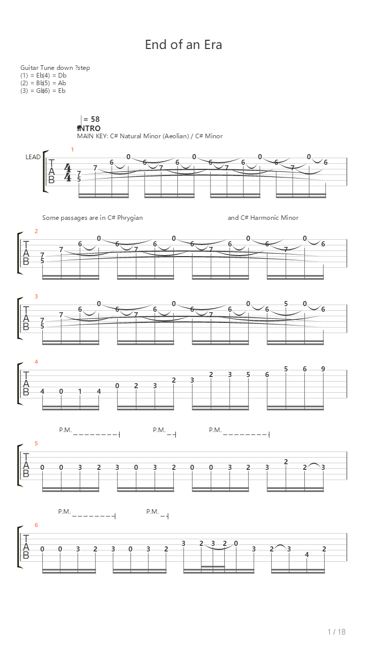 End Of An Era吉他谱