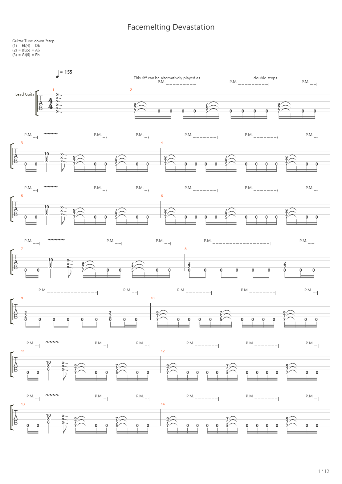 Facemelting Devastation吉他谱