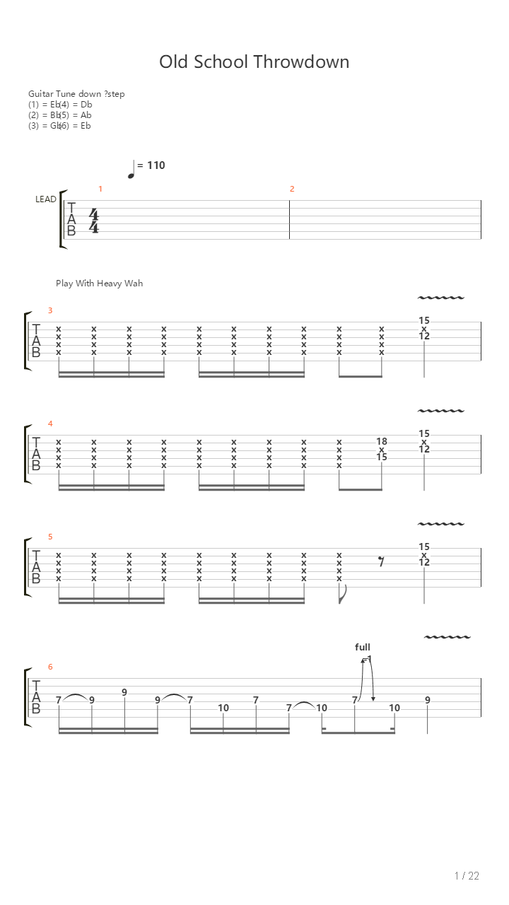 Old School Throwdown吉他谱