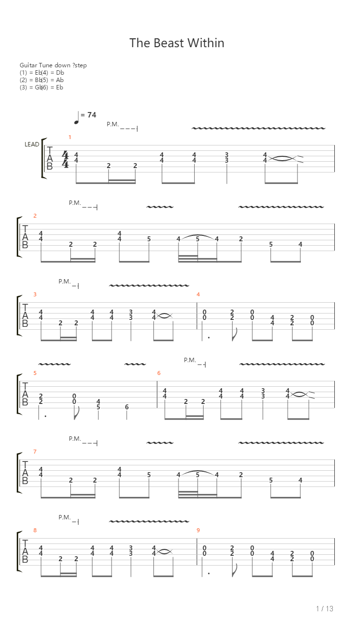 The Beast Within吉他谱