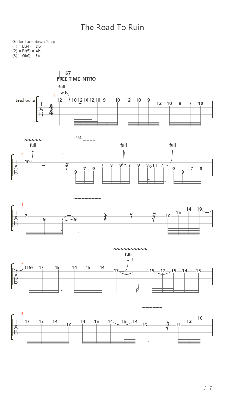 The Road To Ruin吉他谱