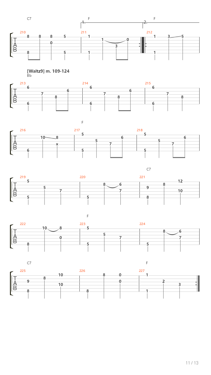 The Blue Danube（蓝色多瑙河）吉他谱