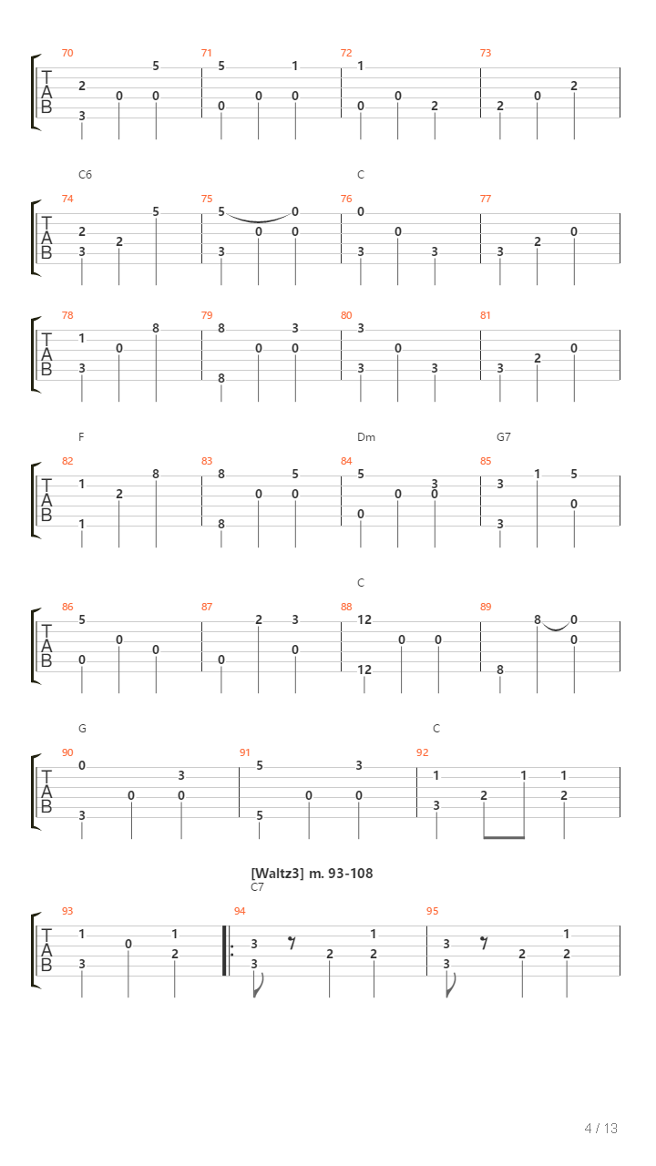 The Blue Danube（蓝色多瑙河）吉他谱